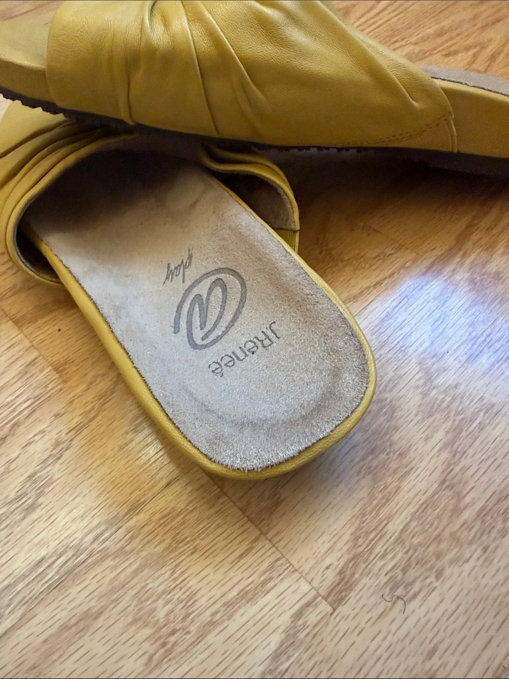 J.Renee Mustard Yellow Slide Sandals